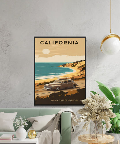 California Vintage Travel Poster - California Dreams