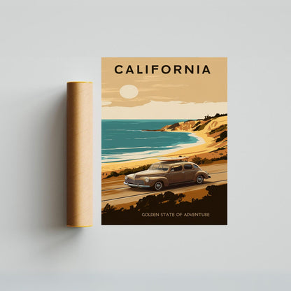 California Vintage Travel Poster - California Dreams