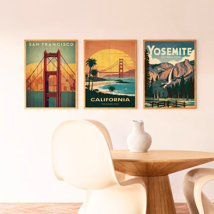 California Vintage Travel Poster - Retro California Dream