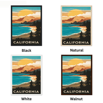 California Vintage Travel Poster - Coastline Charm