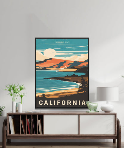 California Vintage Travel Poster - Vintage Coastal Vibes