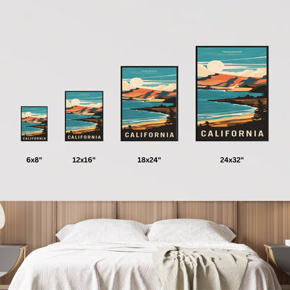 California Vintage Travel Poster - Vintage Coastal Vibes