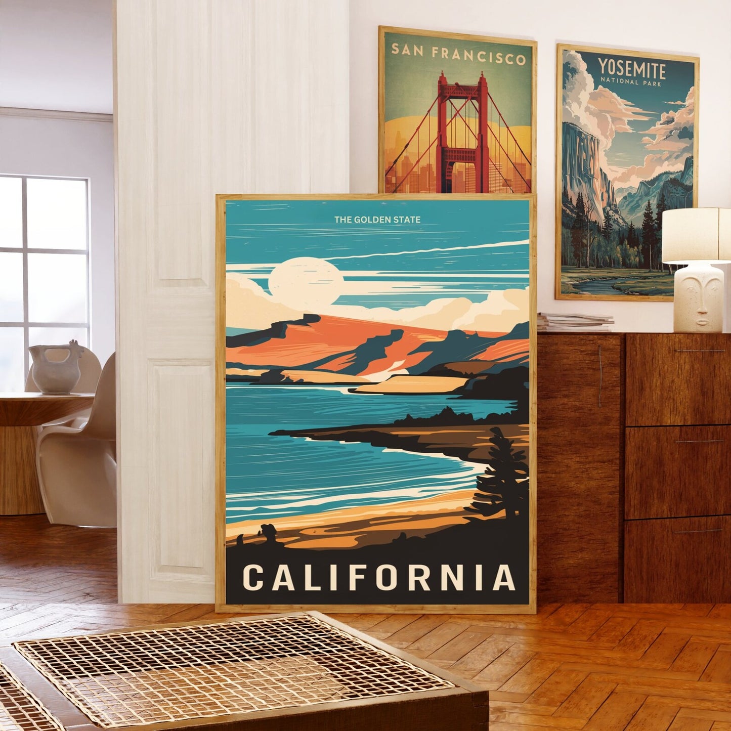 California Vintage Travel Poster - Vintage Coastal Vibes