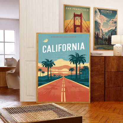 California Vintage Travel Poster - Nostalgic Vibes