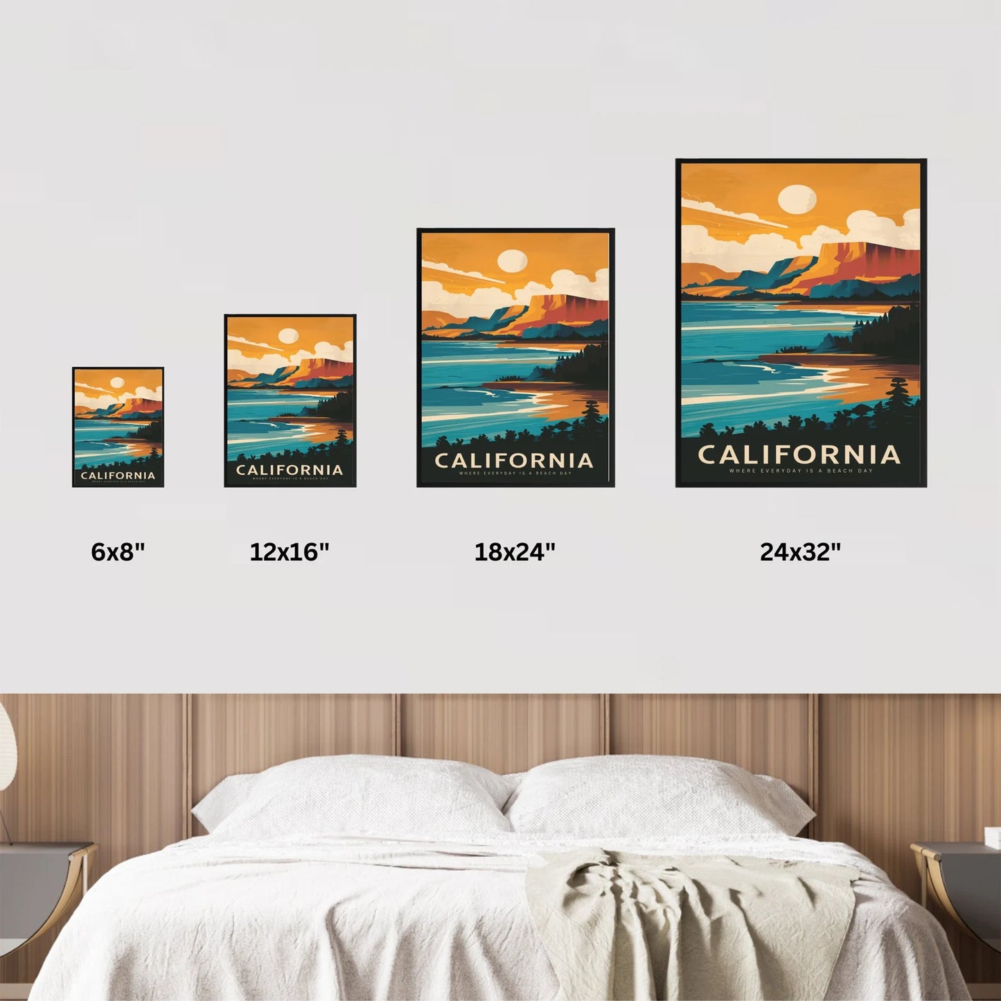 California Vintage Travel Poster - Retro Sunshine