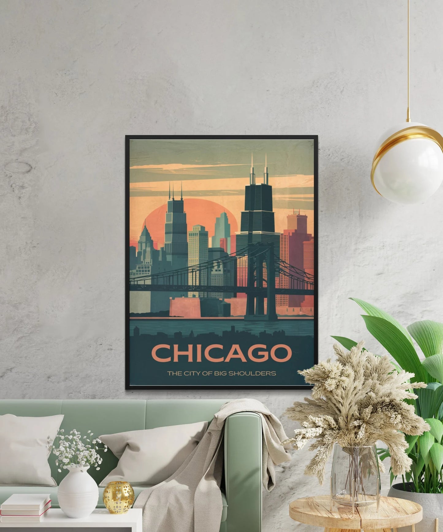 Chicago Vintage Travel Poster