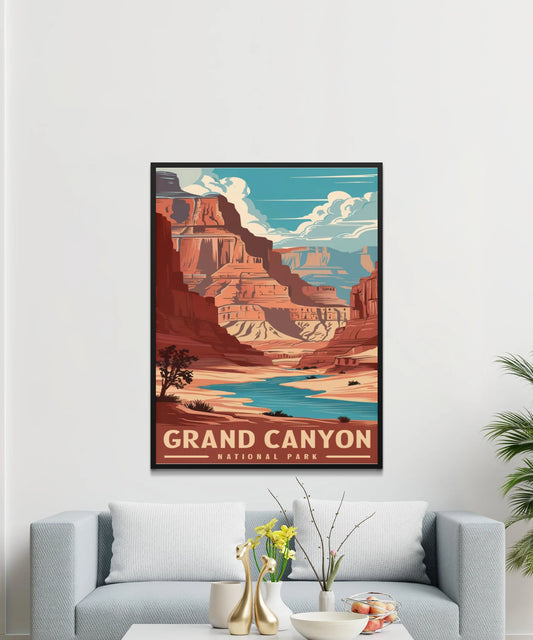 Grand Canyon Vintage Travel Poster - Natural Majesty