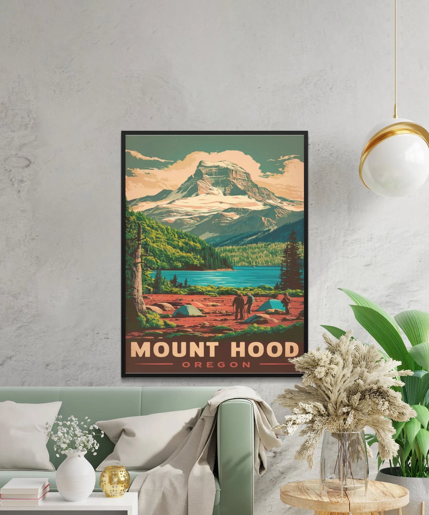 Mount Hood Vintage Travel Poster