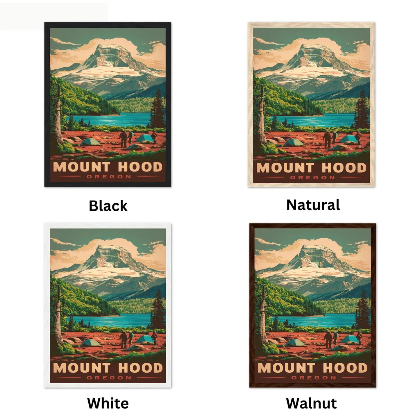 Mount Hood Vintage Travel Poster