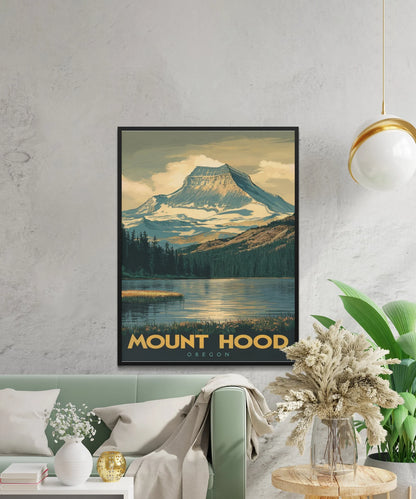 Mount Hood Vintage Travel Poster - Alpine Serenity