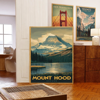 Mount Hood Vintage Travel Poster - Alpine Serenity