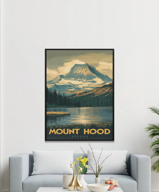 Mount Hood Vintage Travel Poster - Alpine Serenity