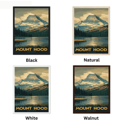 Mount Hood Vintage Travel Poster - Alpine Serenity