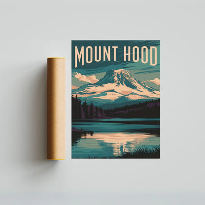 Mount Hood Vintage Travel Poster - Retro Mountain Views