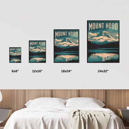 Mount Hood Vintage Travel Poster - Retro Mountain Views