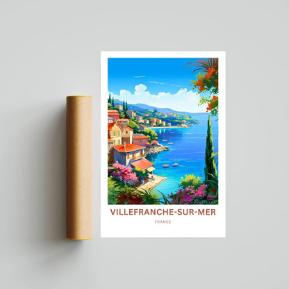 Villefranche-sur-Mer Travel Poster -  Serenity by the Sea