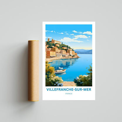 Villefranche-sur-Mer Travel Poster -  A Slice of Riviera Paradise