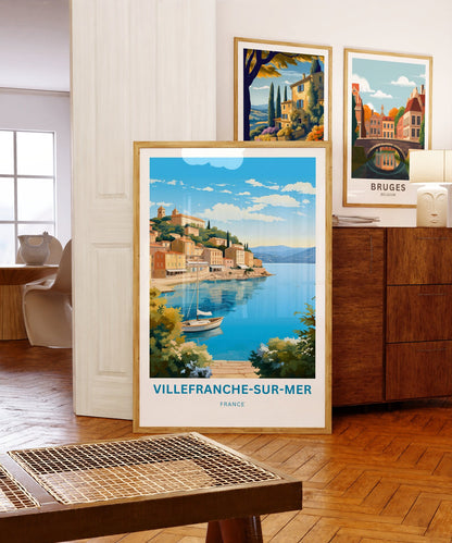 Villefranche-sur-Mer Travel Poster -  A Slice of Riviera Paradise