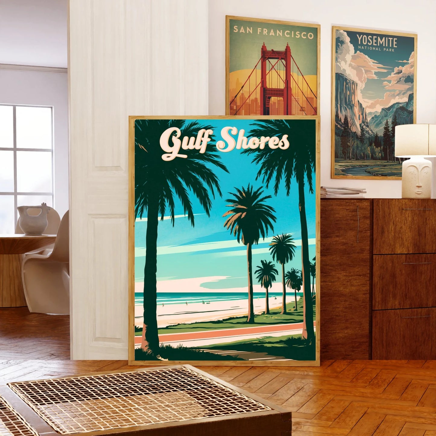 Gulf Shores Vintage Travel Poster - Alabama Serene Beach