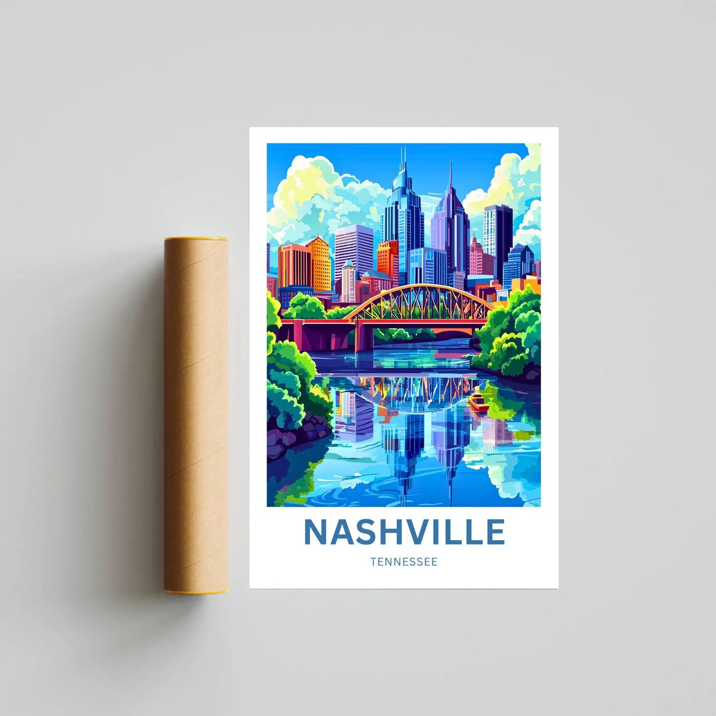 Nashville Travel Poster - Where the Music Lives