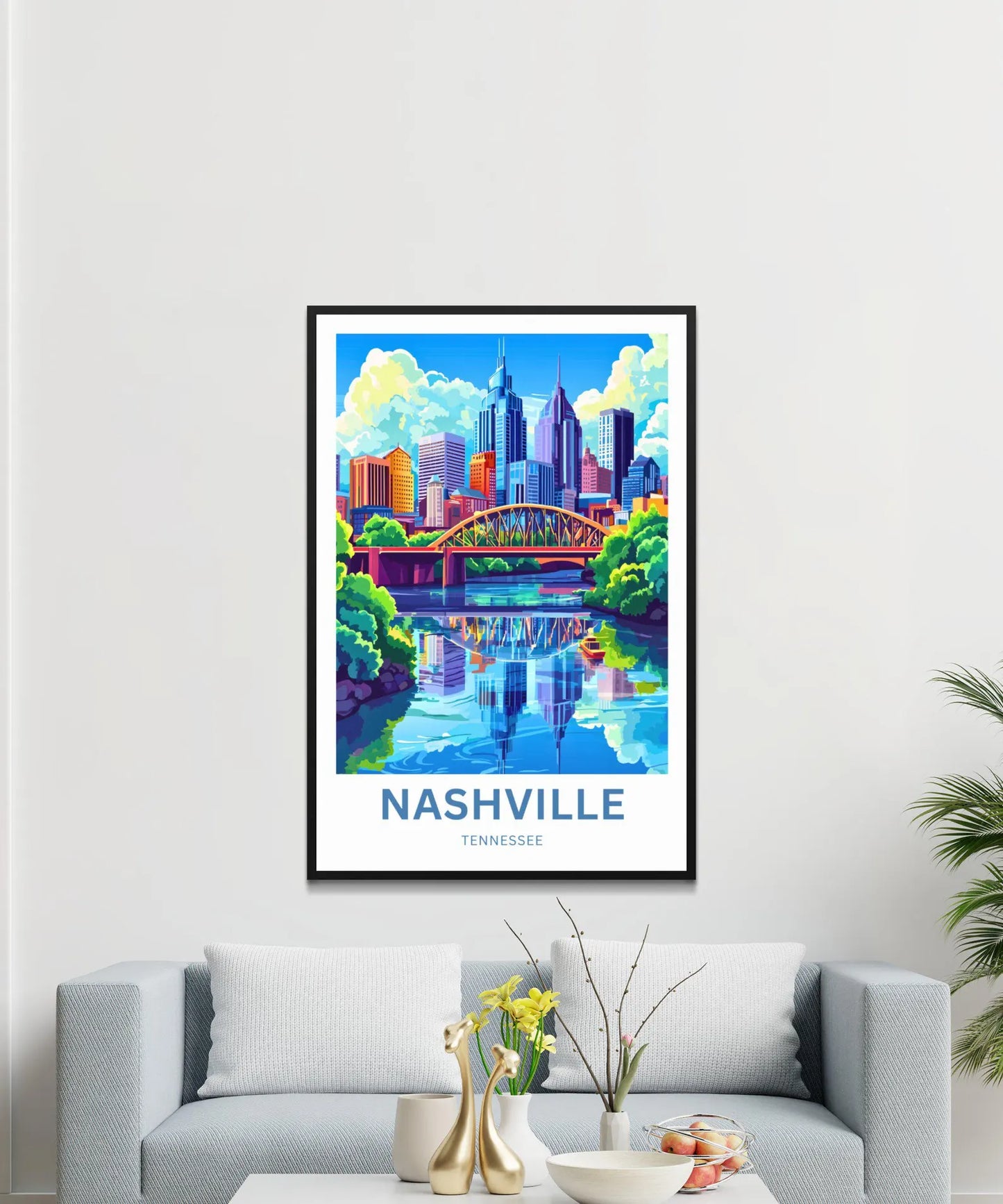 Nashville Travel Poster - Where the Music Lives
