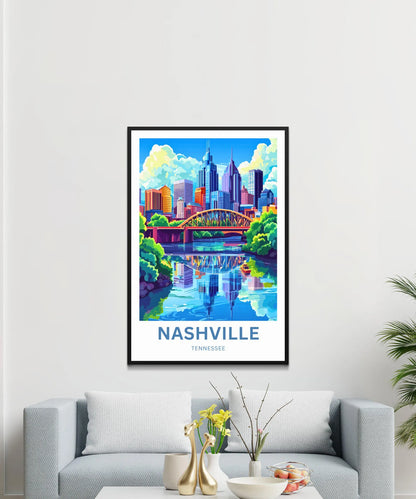 Nashville Travel Poster - Where the Music Lives