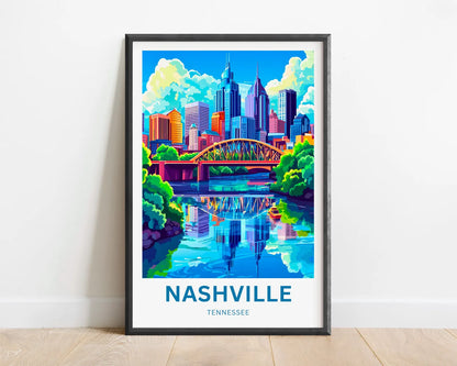 Nashville Travel Poster - Where the Music Lives
