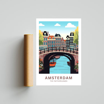 Amsterdam Travel Poster