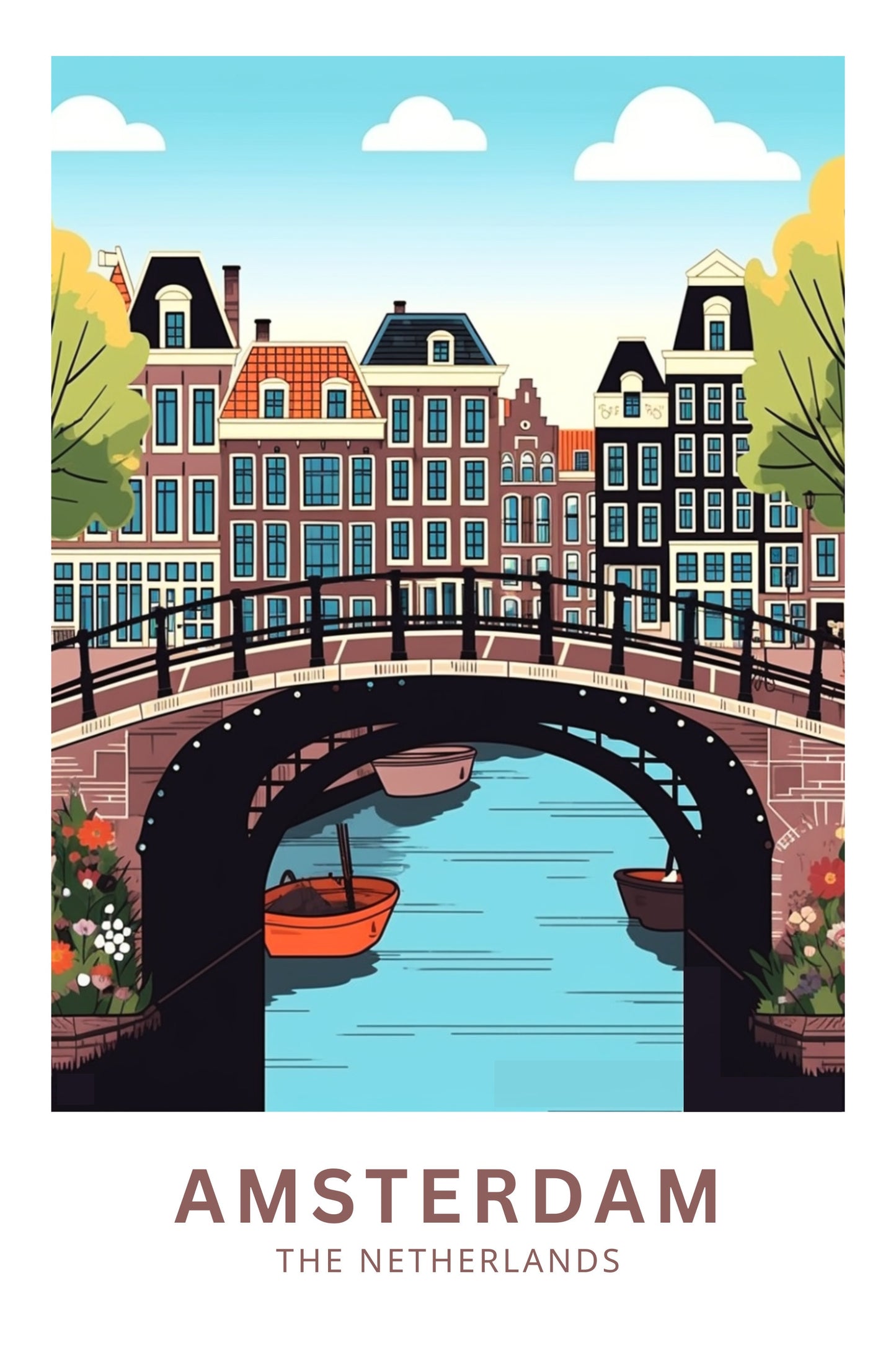 Amsterdam Travel Poster