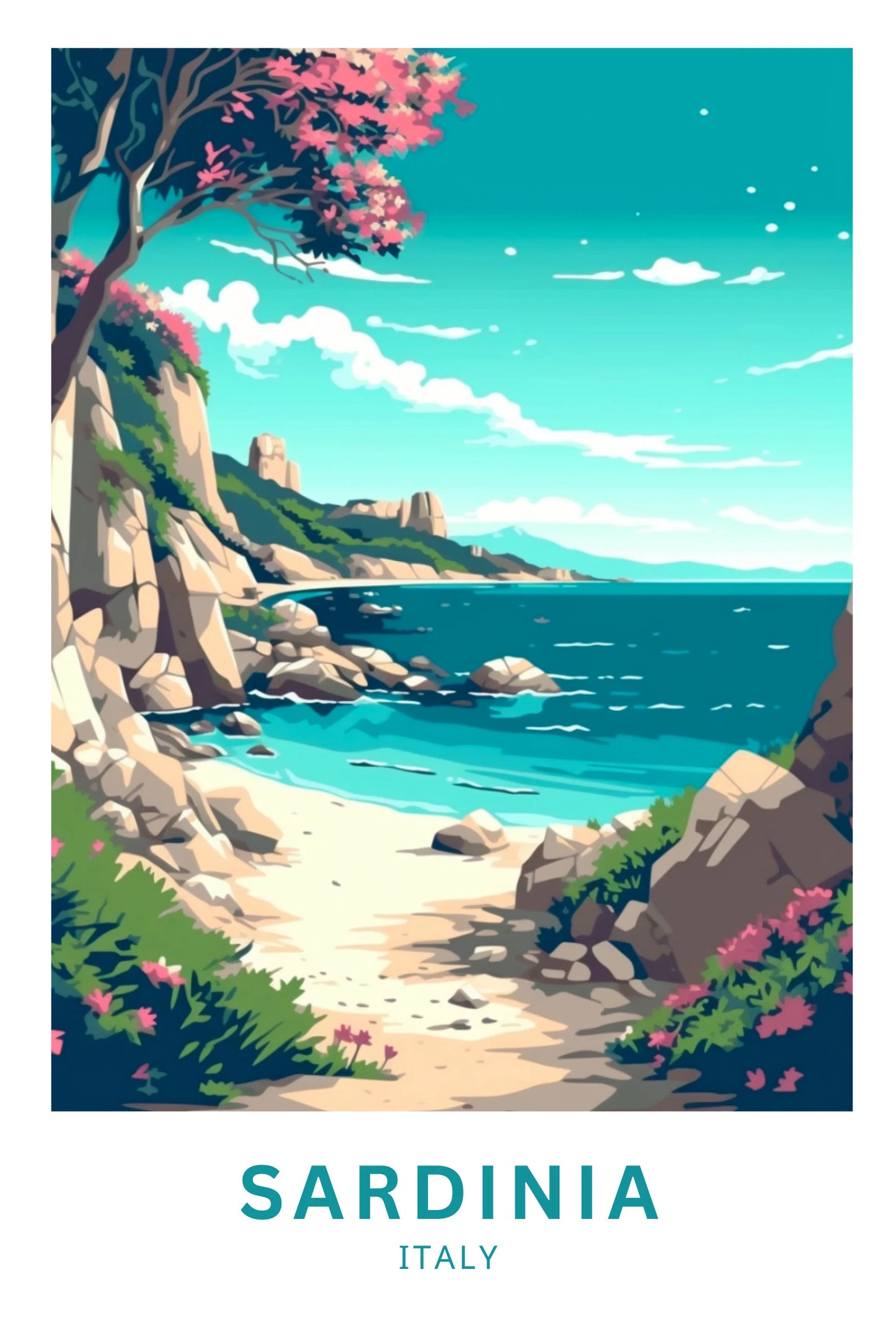 Sardinia Travel Poster