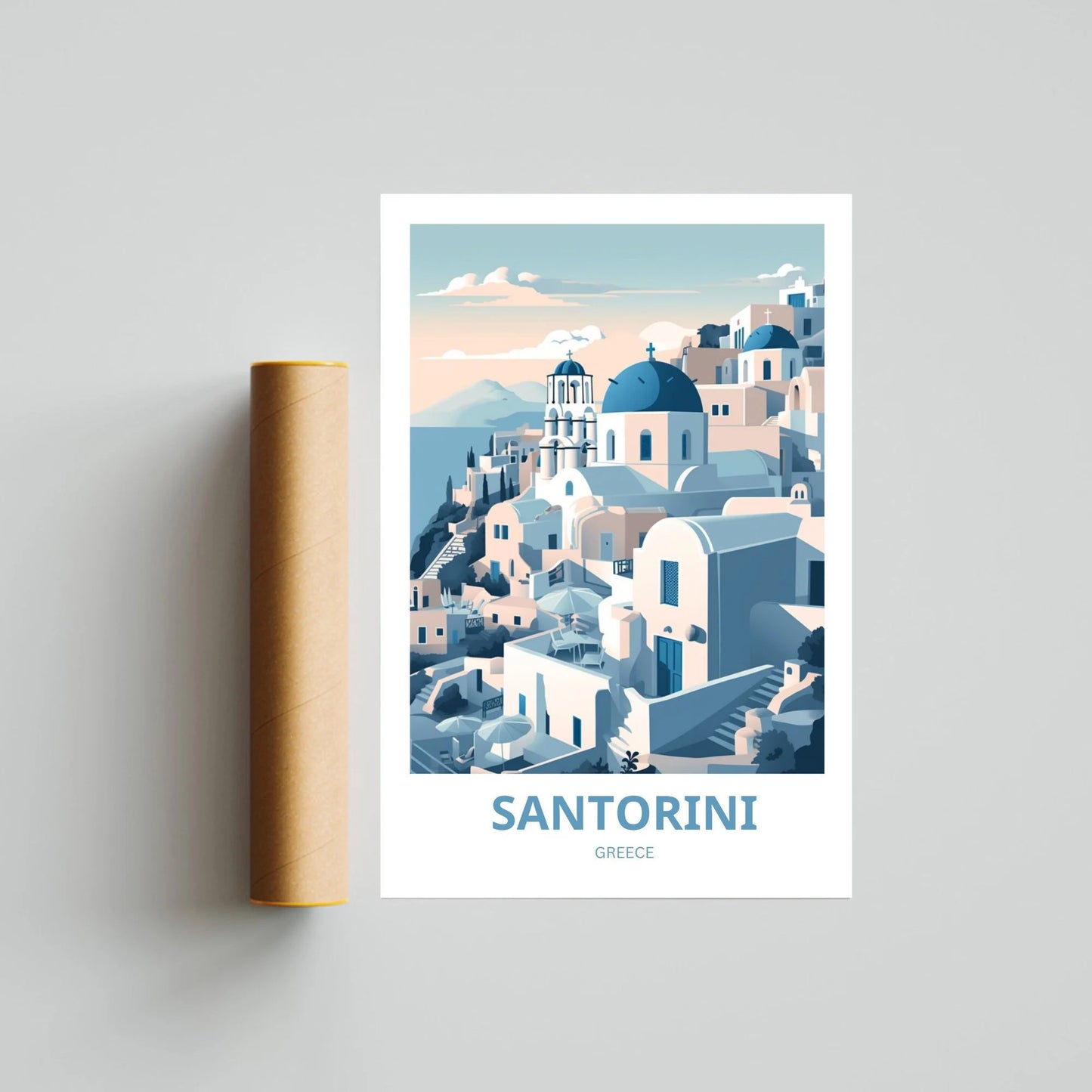 Santorini Travel Poster