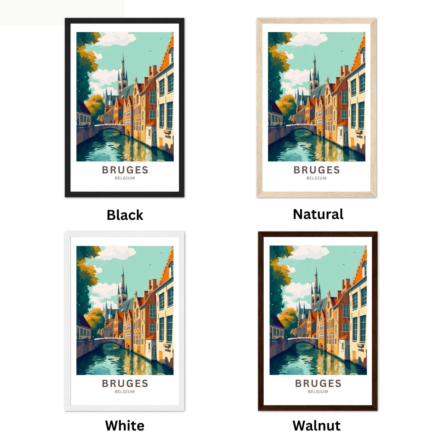 Bruges Belgium Travel Poster