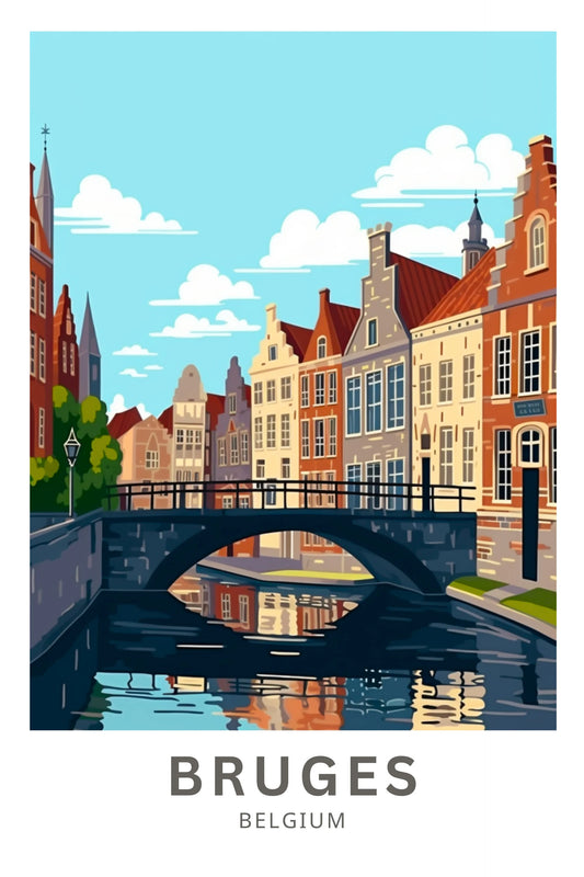 Bruges Belgium Travel Poster