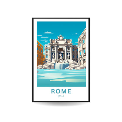 Rome travel print - Rome, Italy poster, Street, City, Trevi Fountain poster, Birthday present, Gift - TravelTreasureCo