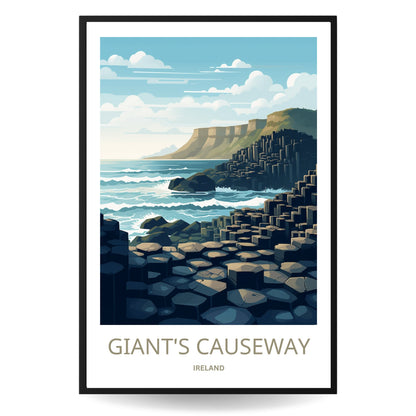 The Giant's Causeway Print | Ireland Wall Art | Travel Poster | Wild Atlantic Print | Giant's Causeway Poster | Ireland Poster - TravelTreasureCo