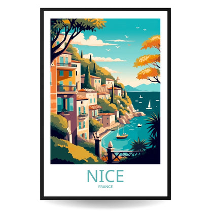 Nice, France Print | France Wall Art | Travel Poster | Wild Atlantic Print | Nice Poster | French Poster - TravelTreasureCo