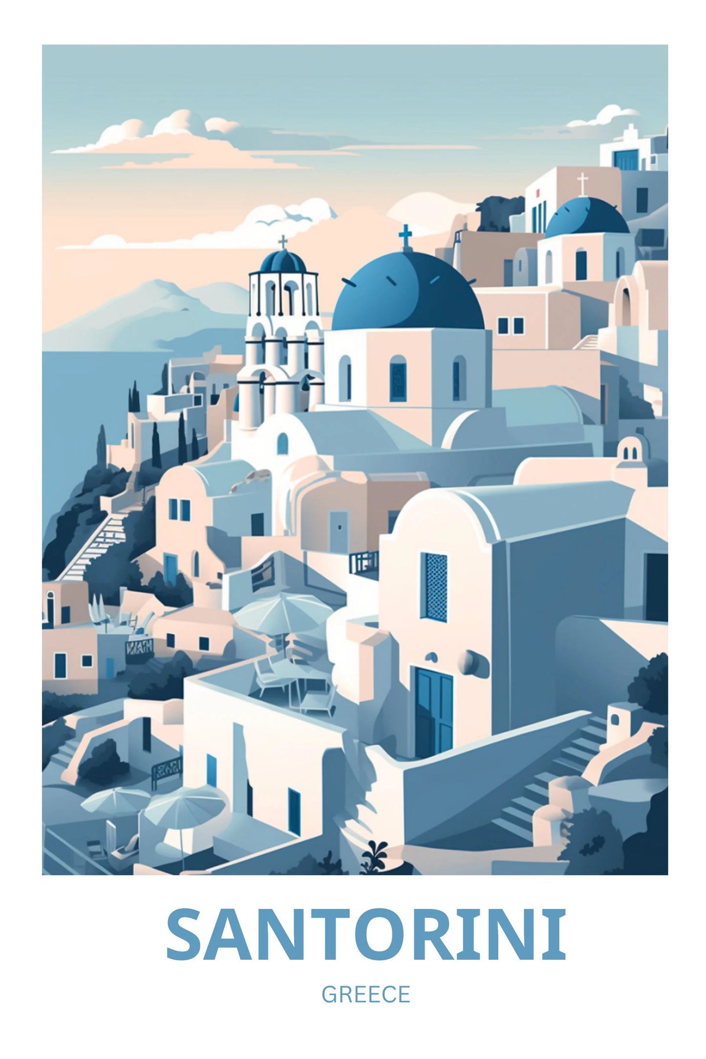 Santorini Travel Poster