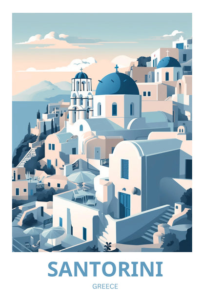 Santorini Travel Poster