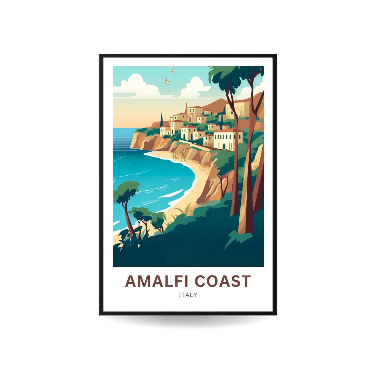 Amalfi Coast Travel Poster - Iconic Coastline