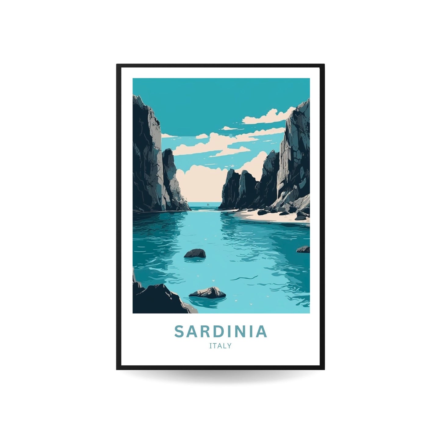 Sardinia Print | Italy Wall Art | Travel Poster | Cityscape | Sardinia | Mediterranean Poster - TravelTreasureCo