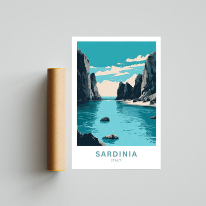 Sardinia Print | Italy Wall Art | Travel Poster | Cityscape | Sardinia | Mediterranean Poster - TravelTreasureCo