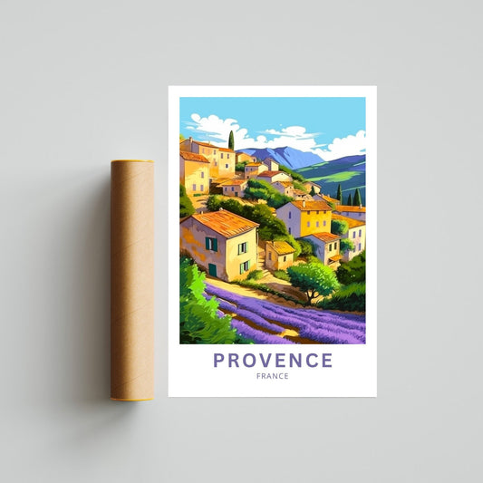 Provence, France Print | France Wall Art | Travel Poster | Provence | Provence Region | French Countryside Poster Gift - TravelTreasureCo