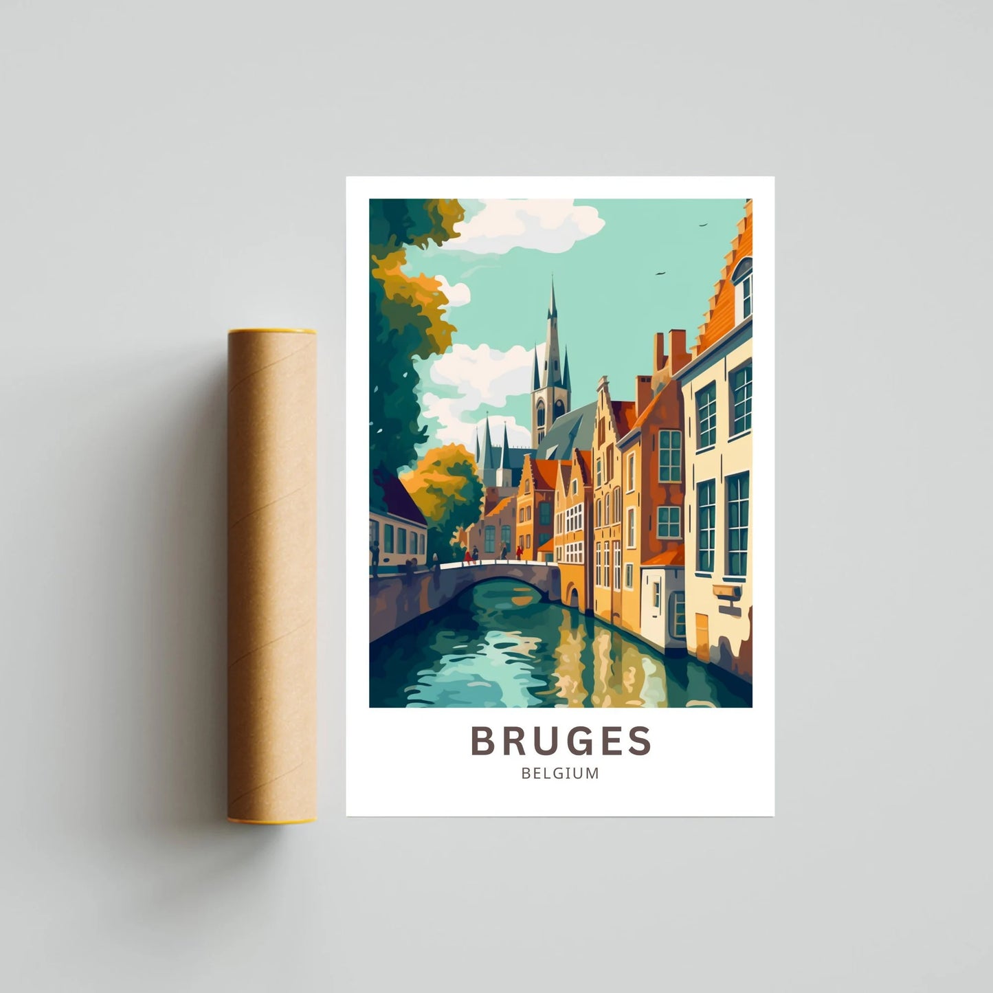 Bruges Belgium Travel Poster