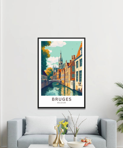 Bruges Belgium Travel Poster