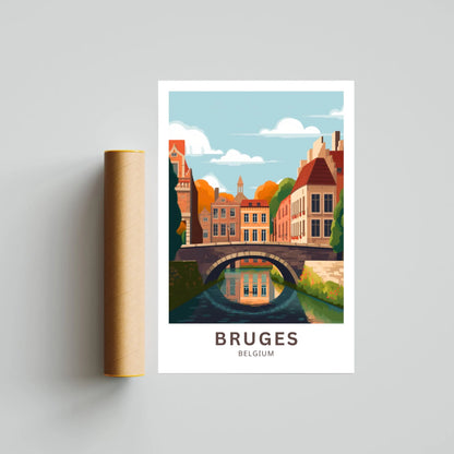Bruges Belgium Travel Poster