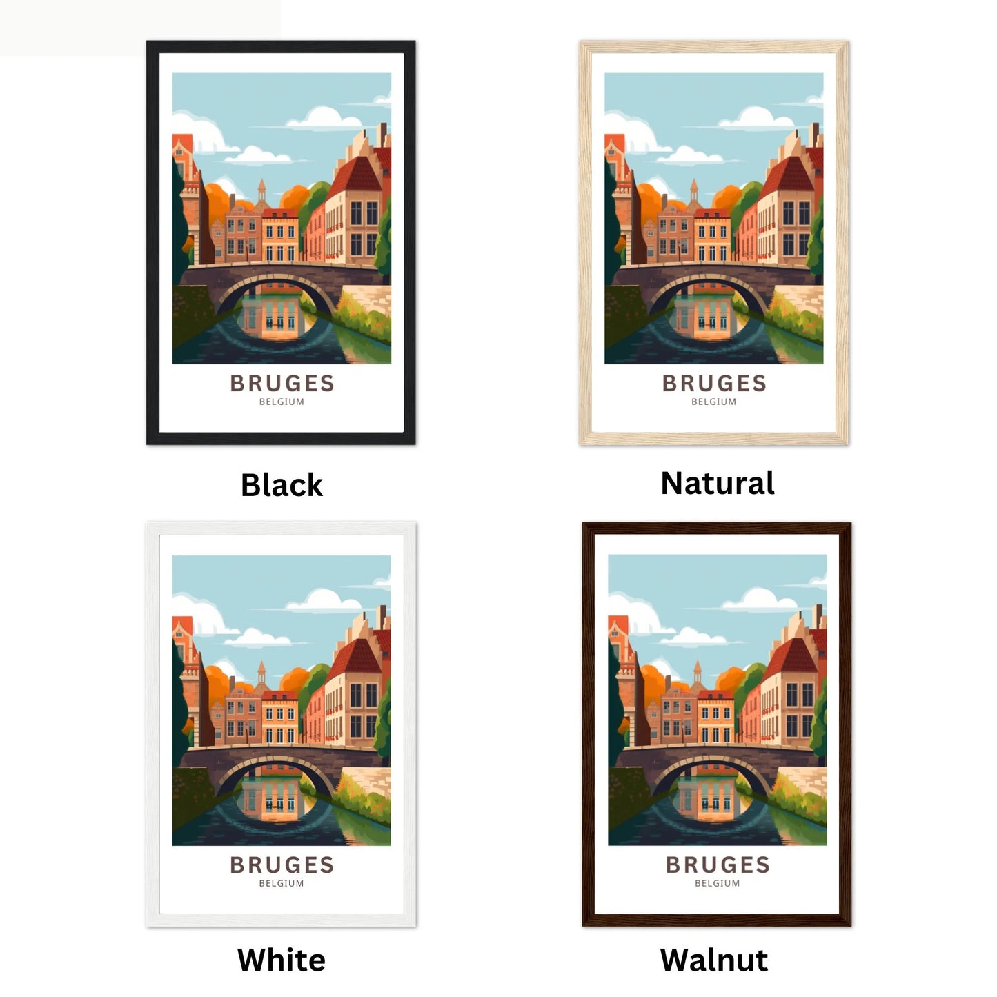 Bruges Belgium Travel Poster