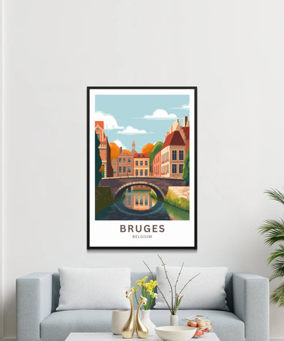 Bruges Belgium Travel Poster