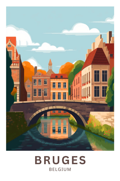 Bruges Belgium Travel Poster