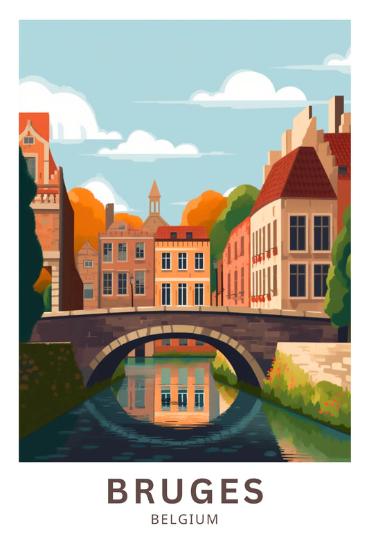 Bruges Belgium Travel Poster