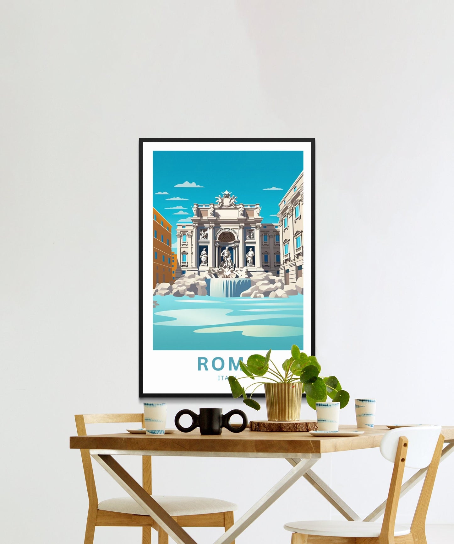 Rome travel print - Rome, Italy poster, Street, City, Trevi Fountain poster, Birthday present, Gift - TravelTreasureCo